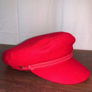 Brand new bright red wool Brixton cap